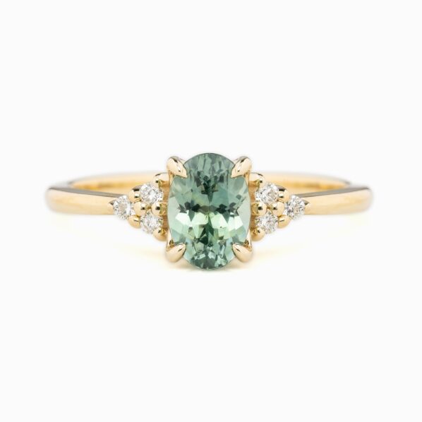 LD 0204 Zafiro Verde y Diamantes